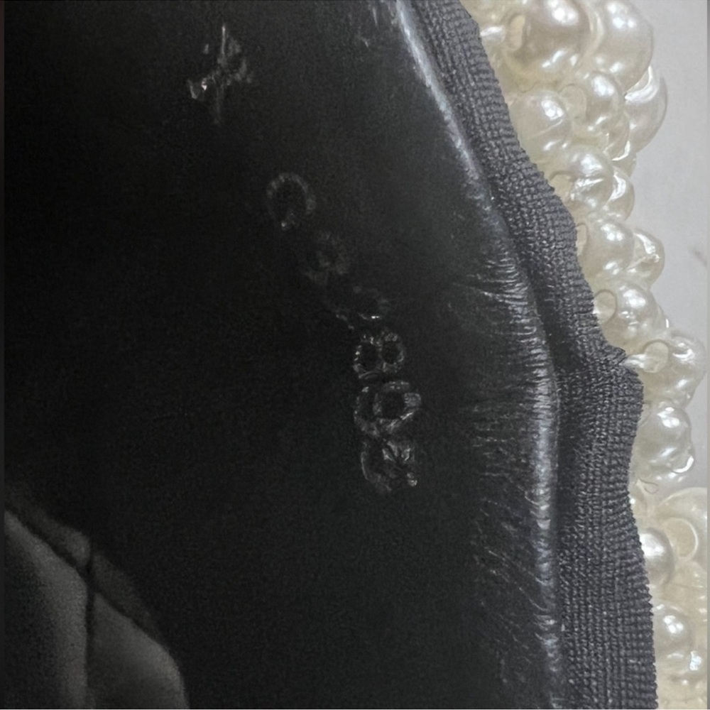 CHANEL Pearl Embellished Black Sandals - Picture 6 of 7
